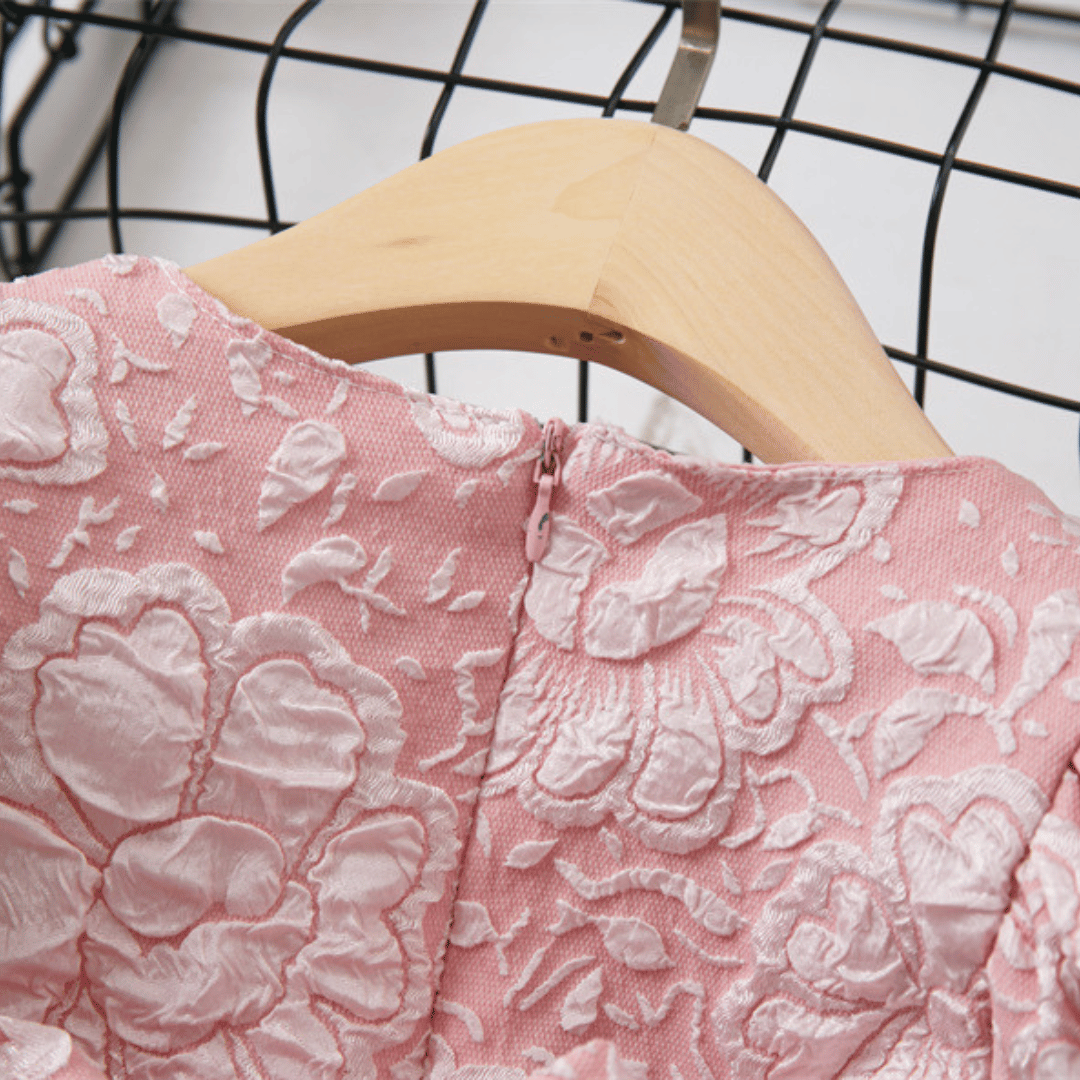 Ruby Red Floral Princess Dress