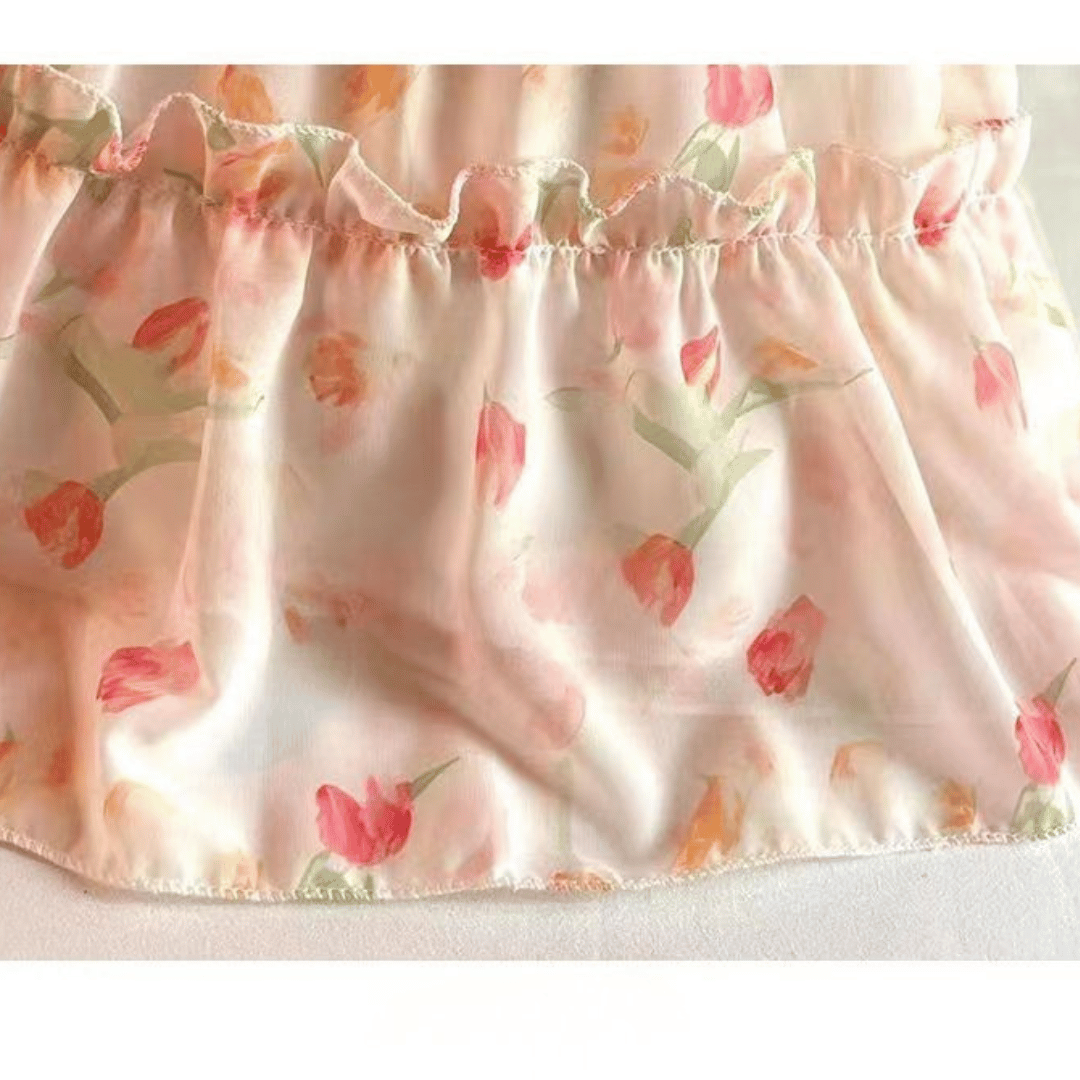 Elegant Floral Ruffle Party Baby Dress
