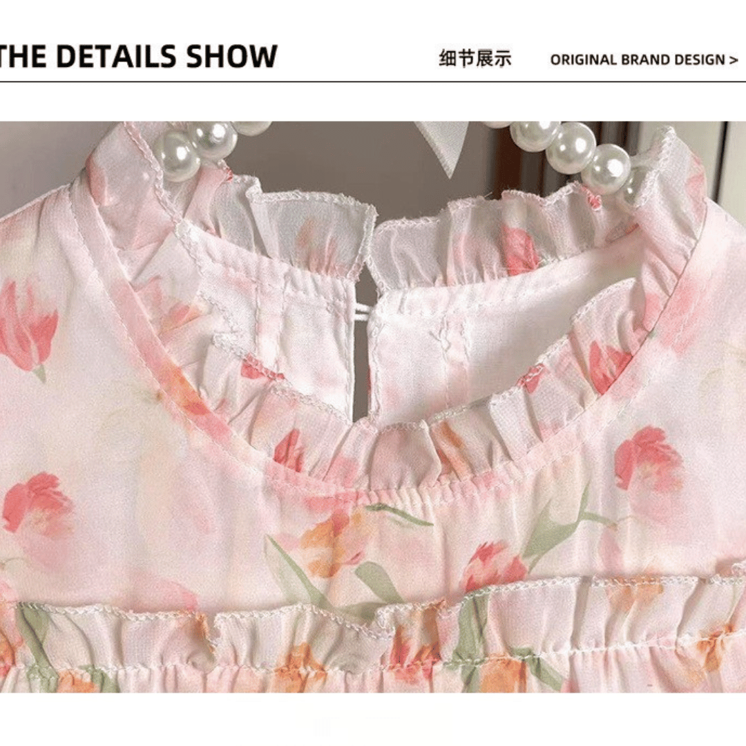 Elegant Floral Ruffle Party Baby Dress