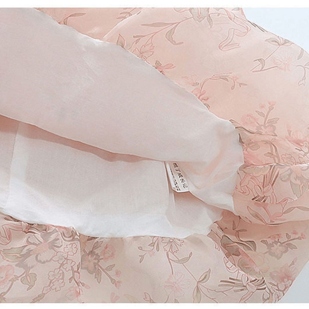 Peach Floral Princess Dress