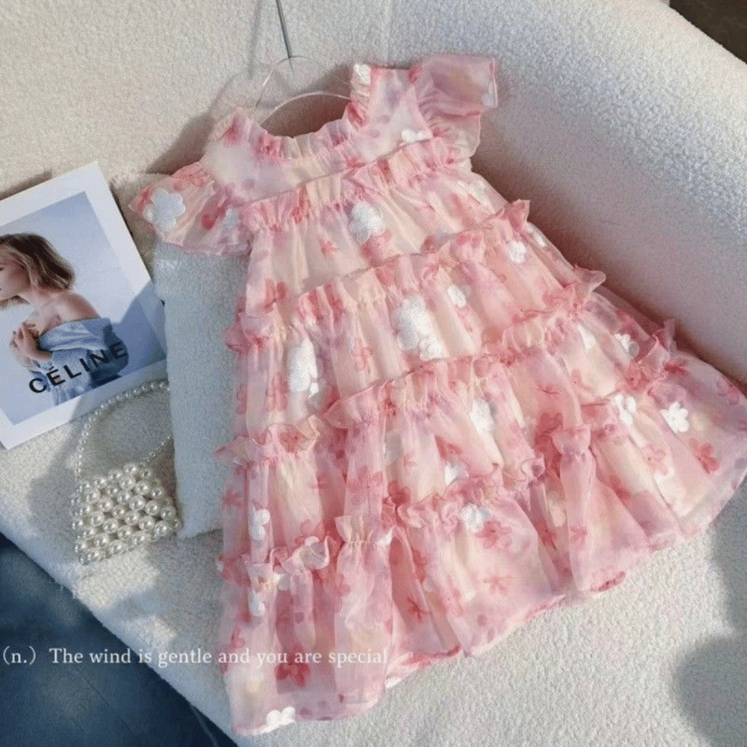Pink Floral Party Dress