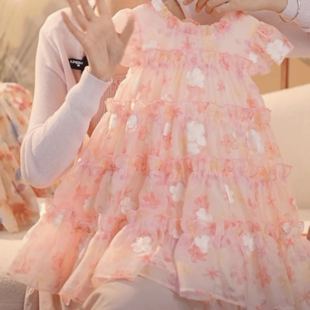Pink Floral Party Dress