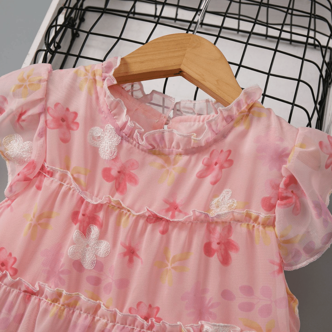 Pink Floral Party Dress