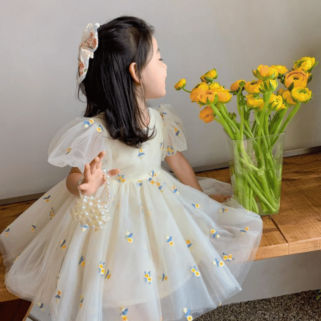 Daisy Embroidered Tulle Baby Princess Dress