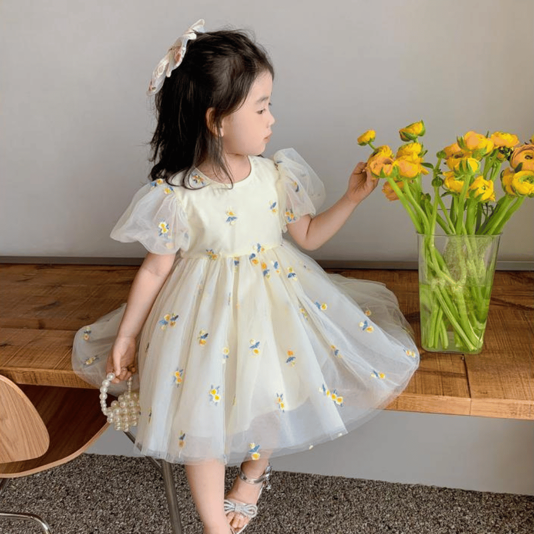 Daisy Embroidered Tulle Baby Princess Dress