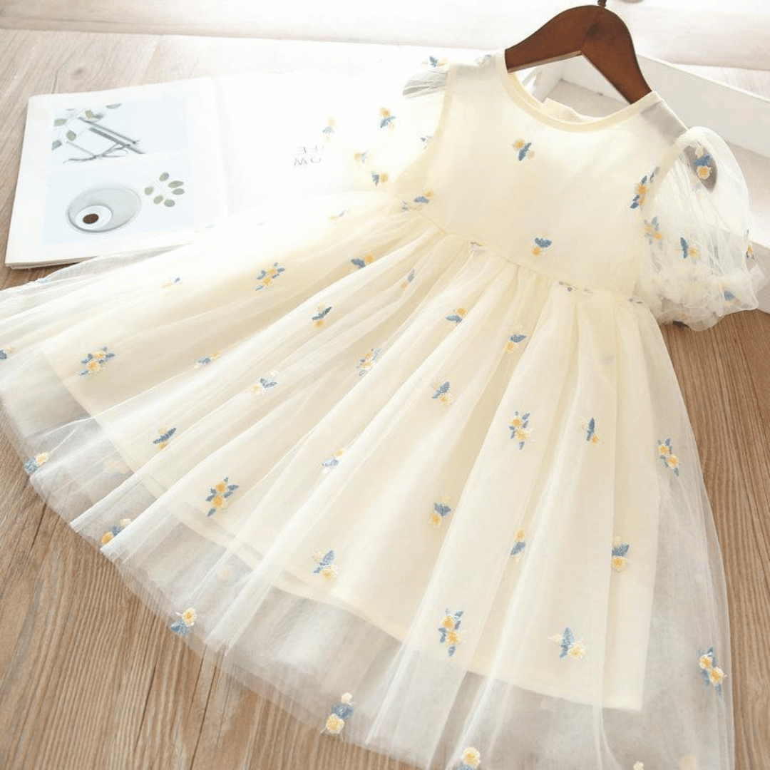 Daisy Embroidered Tulle Baby Princess Dress