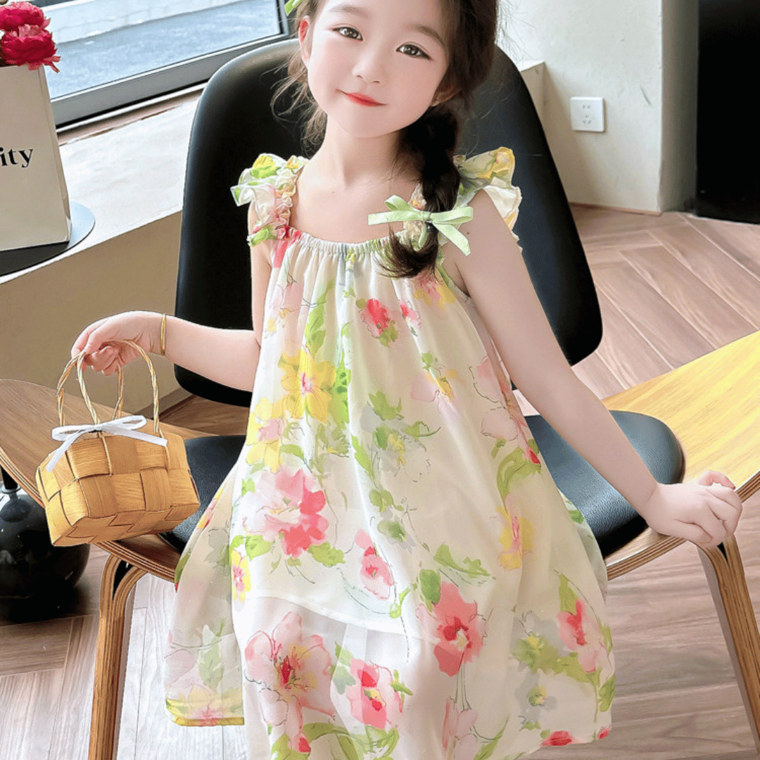 Elegant Floral Chiffon Baby Dress