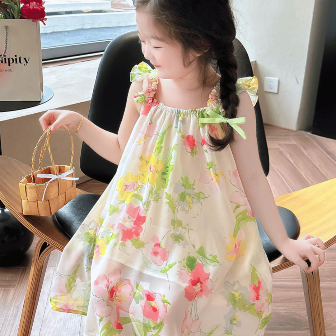 Elegant Floral Chiffon Baby Dress