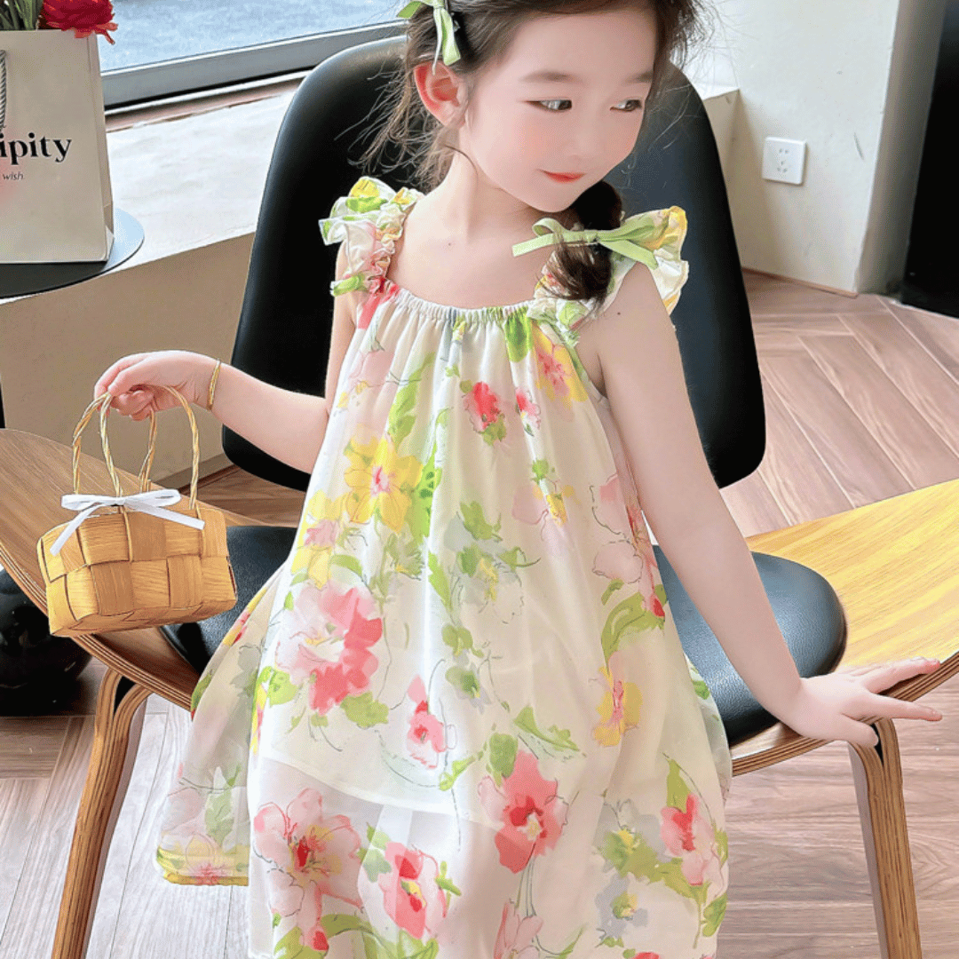 Elegant Floral Chiffon Baby Dress