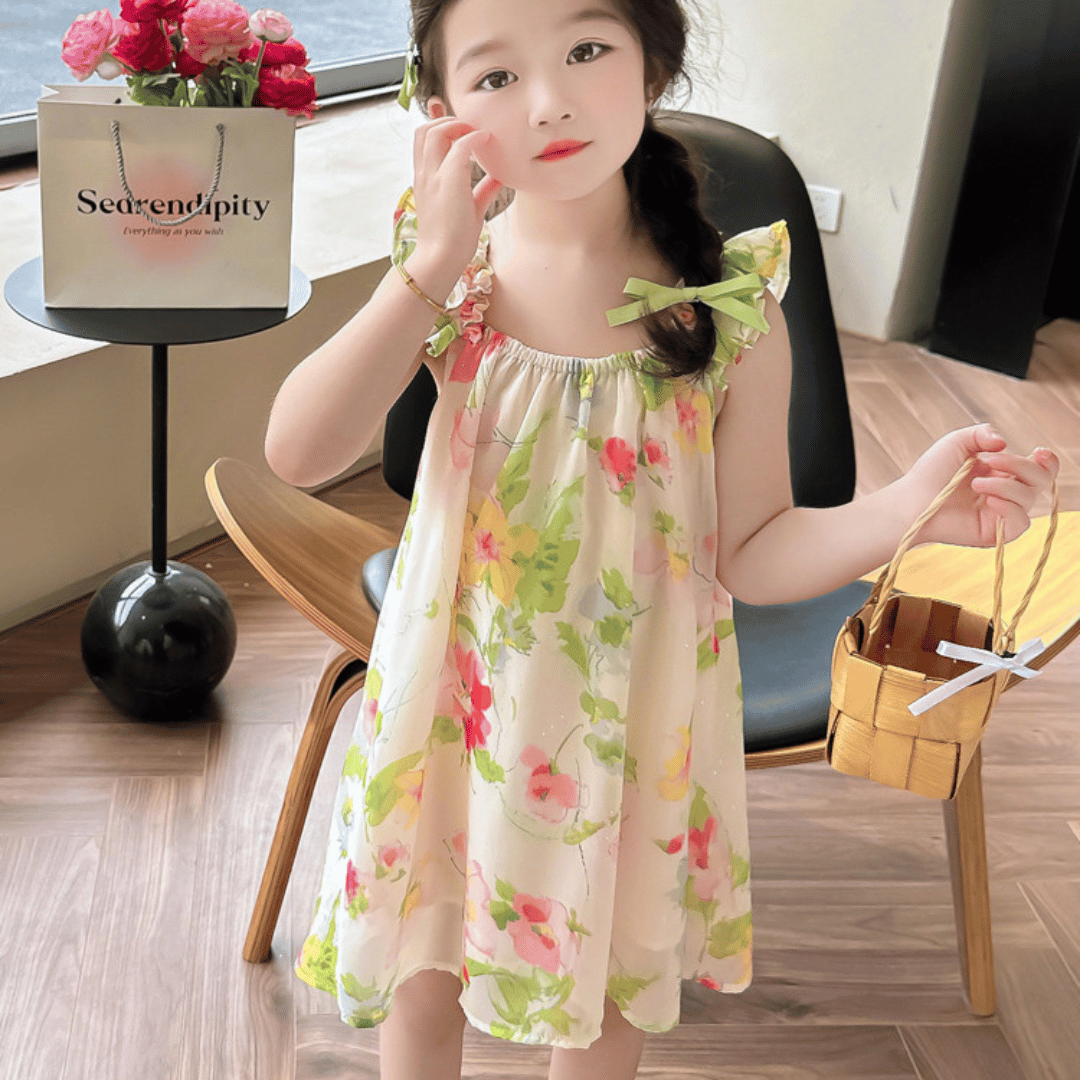 Elegant Floral Chiffon Baby Dress
