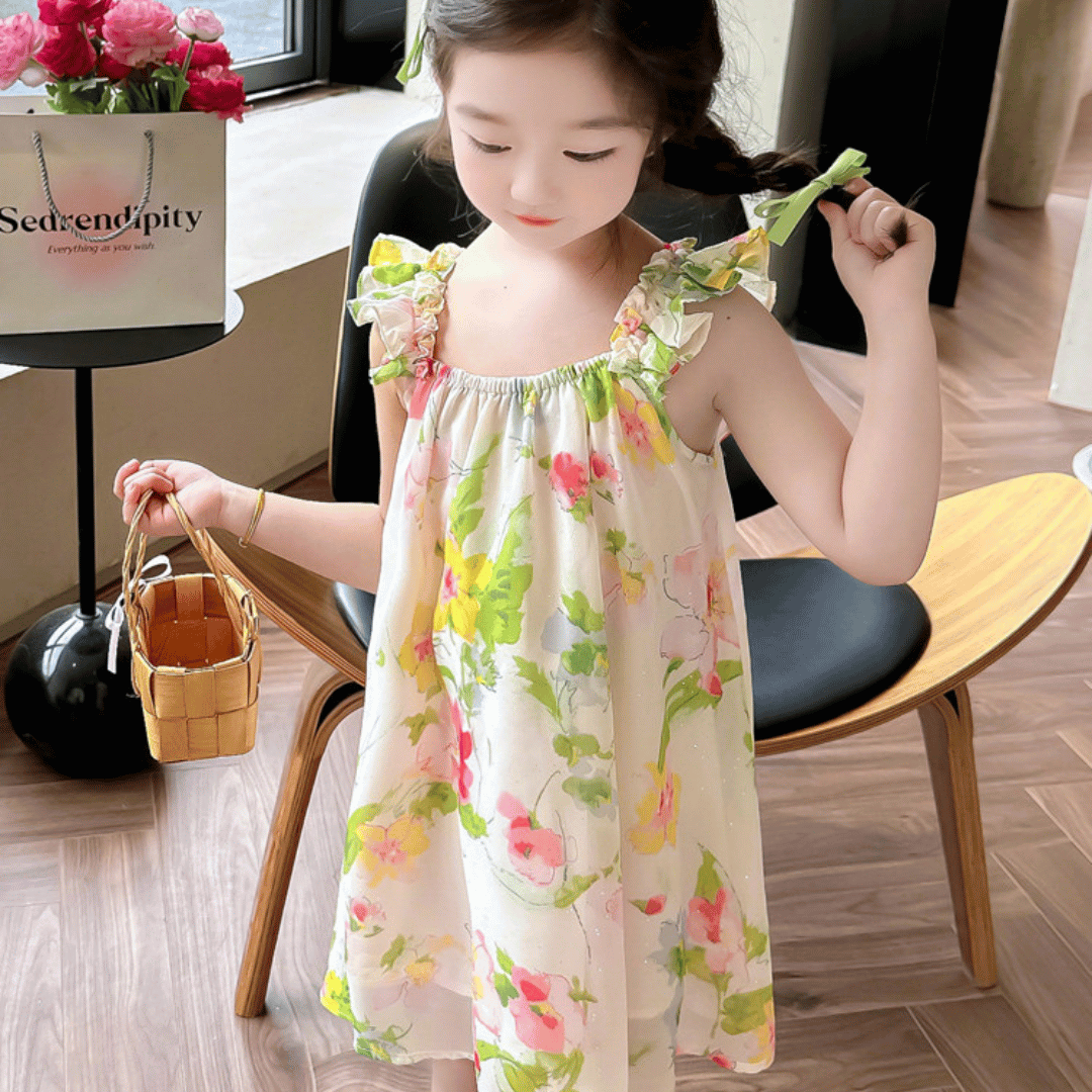 Elegant Floral Chiffon Baby Dress