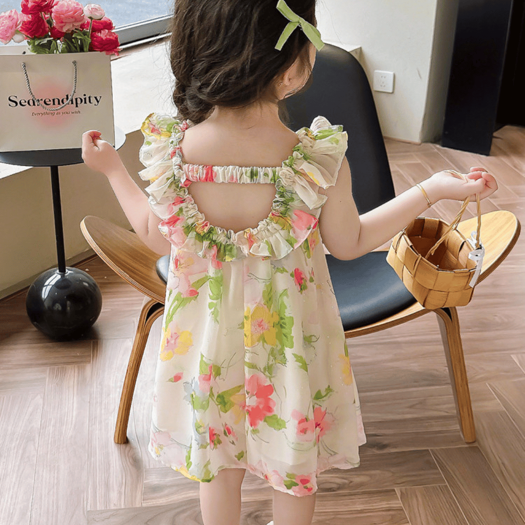 Elegant Floral Chiffon Baby Dress