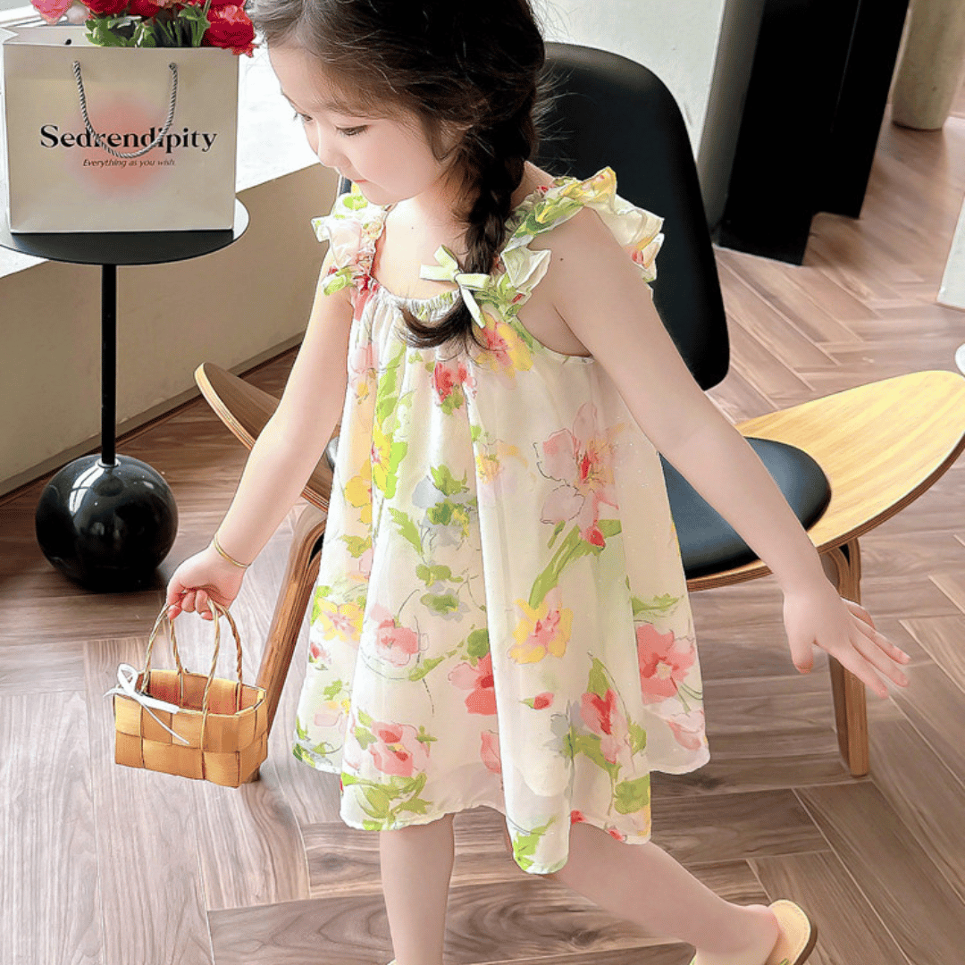 Elegant Floral Chiffon Baby Dress
