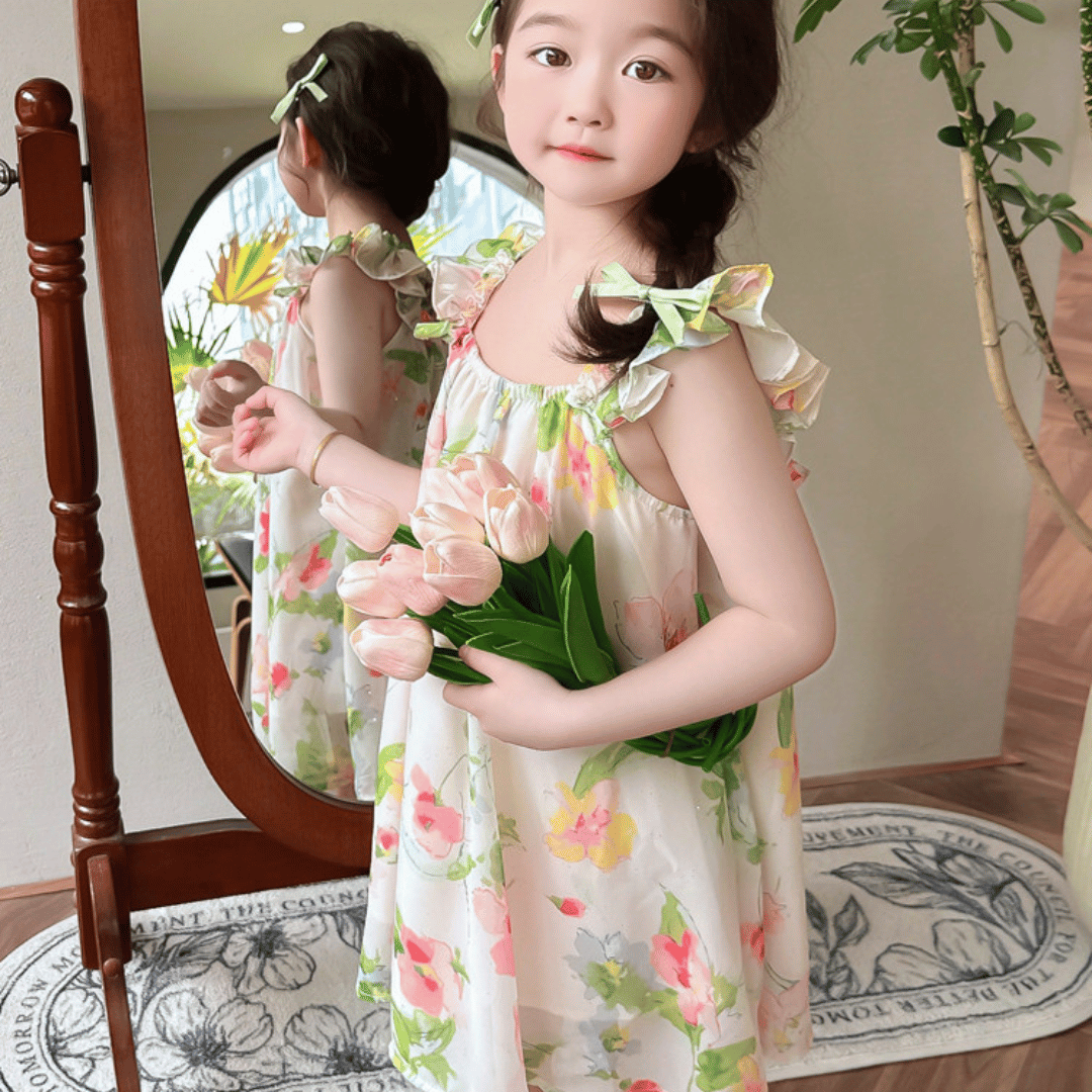 Elegant Floral Chiffon Baby Dress