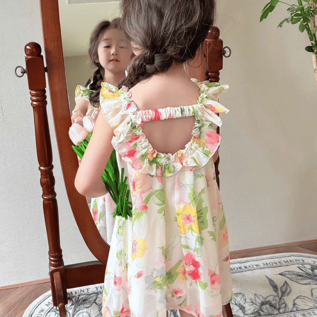Elegant Floral Chiffon Baby Dress