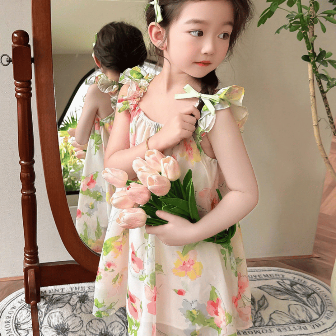Elegant Floral Chiffon Baby Dress