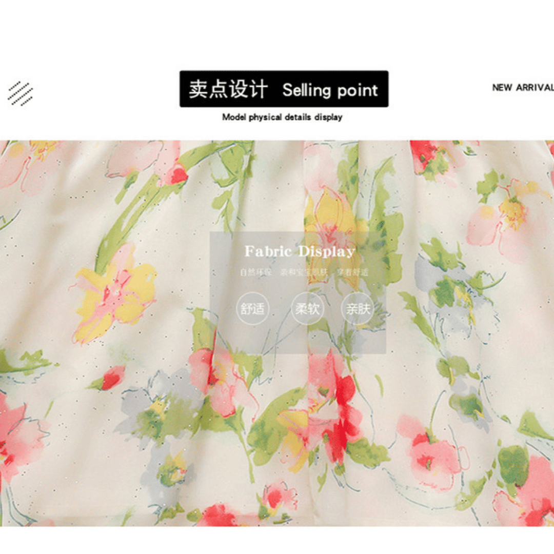 Elegant Floral Chiffon Baby Dress