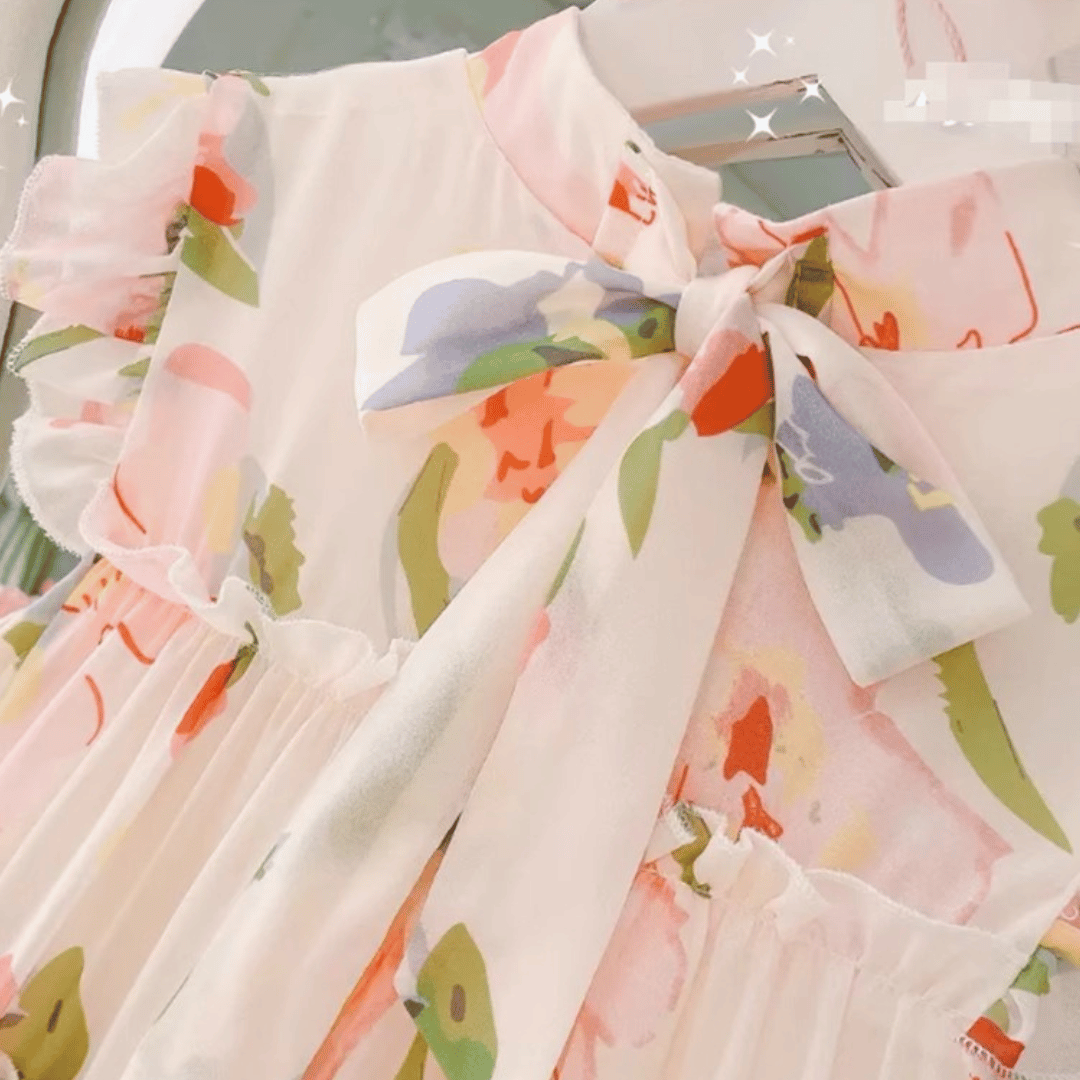 Baby Girl Pastel Floral Party Dress_ Without Hat