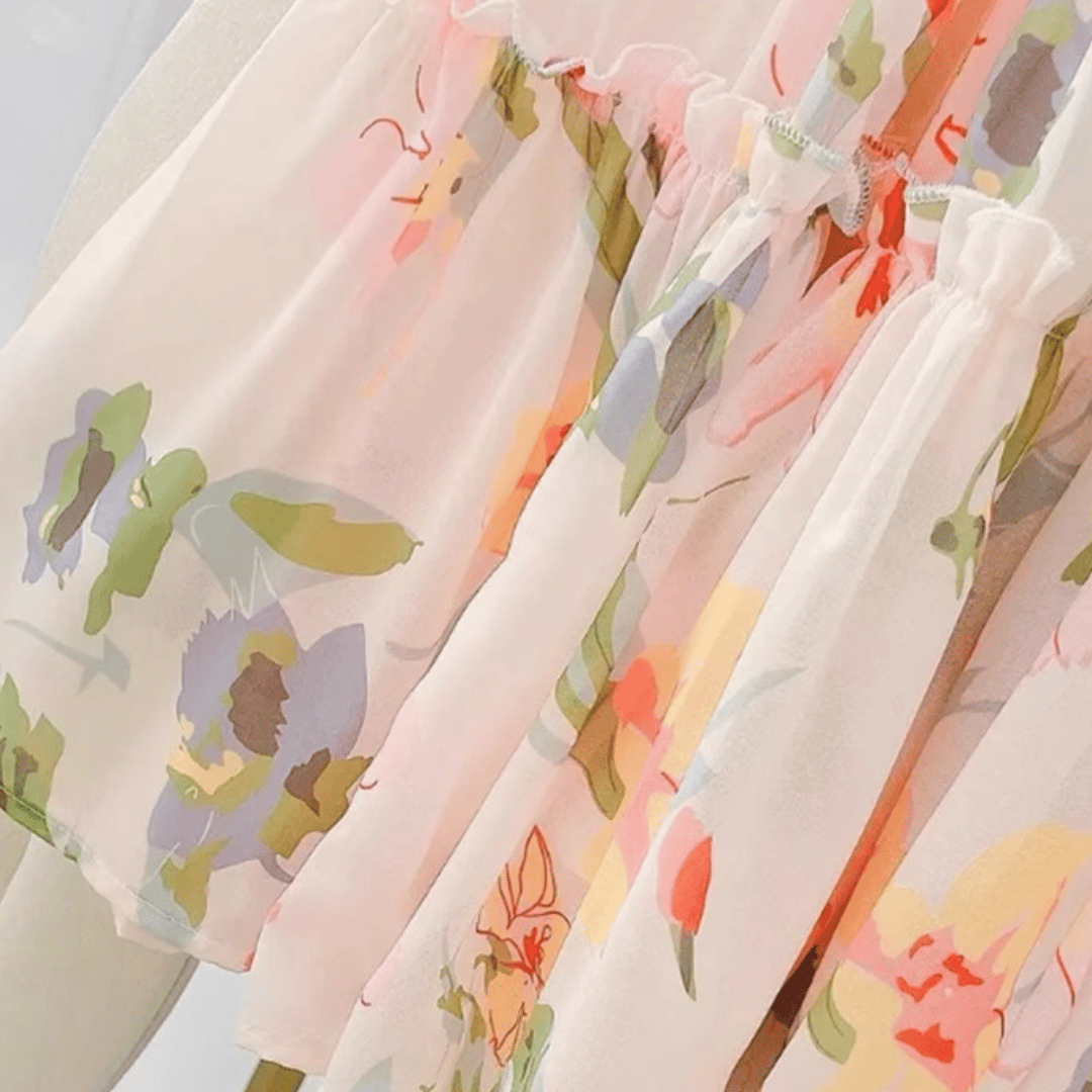 Baby Girl Pastel Floral Party Dress_ Without Hat