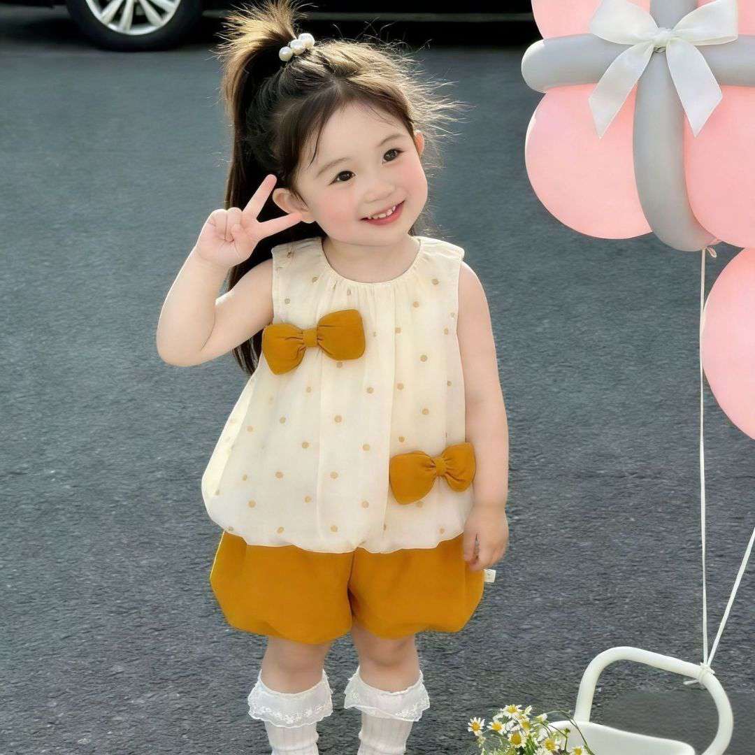 Dotted Charm Bowknot Princess Dress