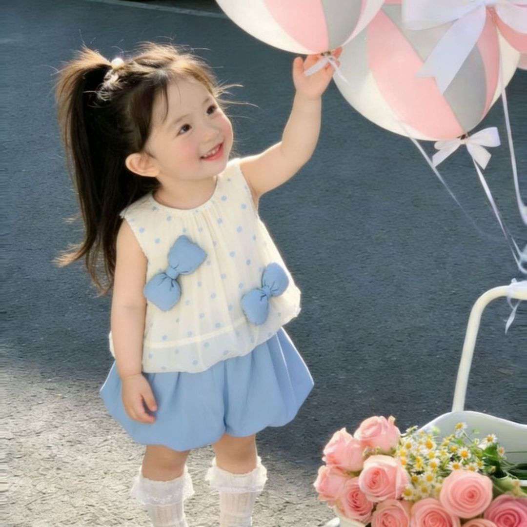 Dotted Charm Bowknot Princess Dress