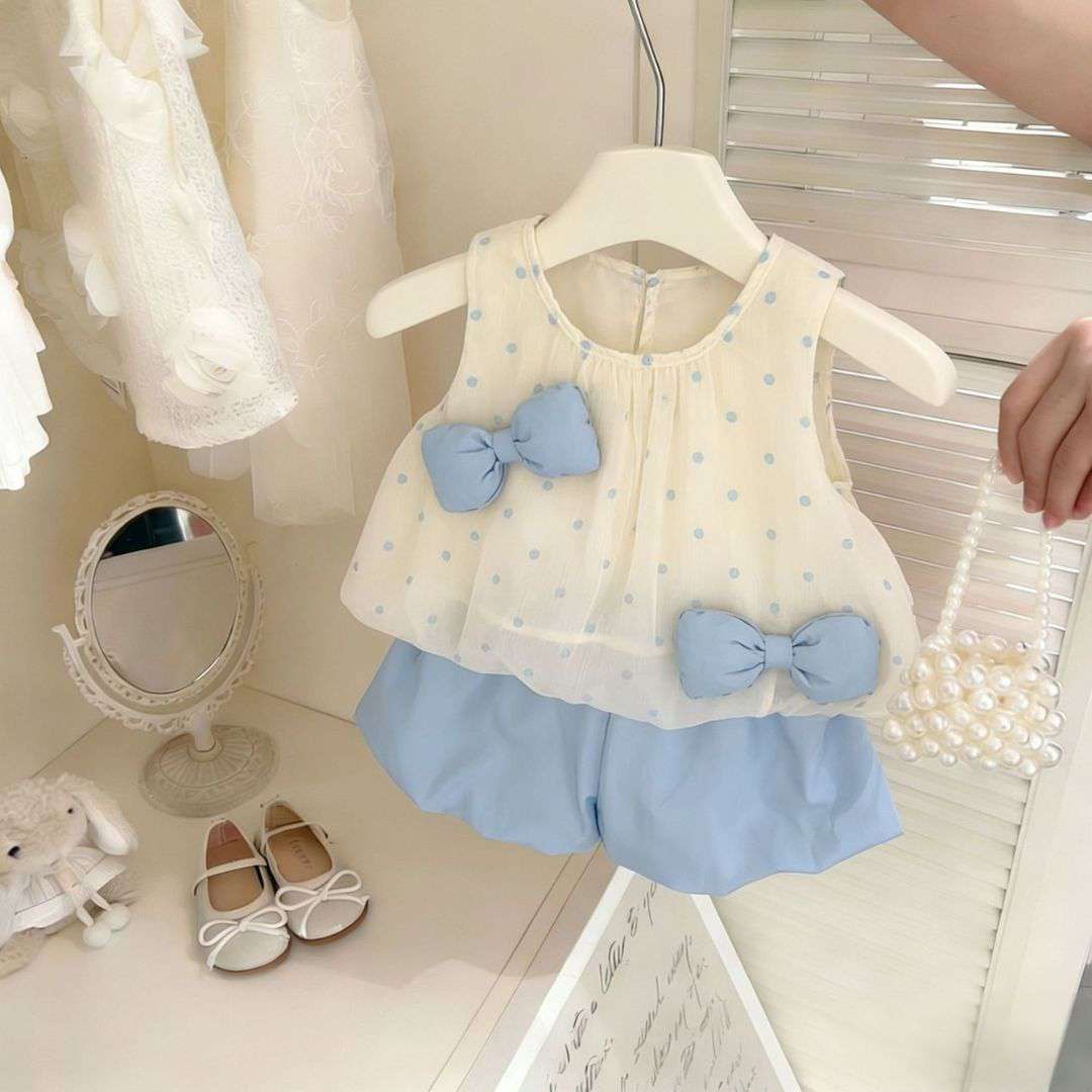 Dotted Charm Bowknot Princess Dress