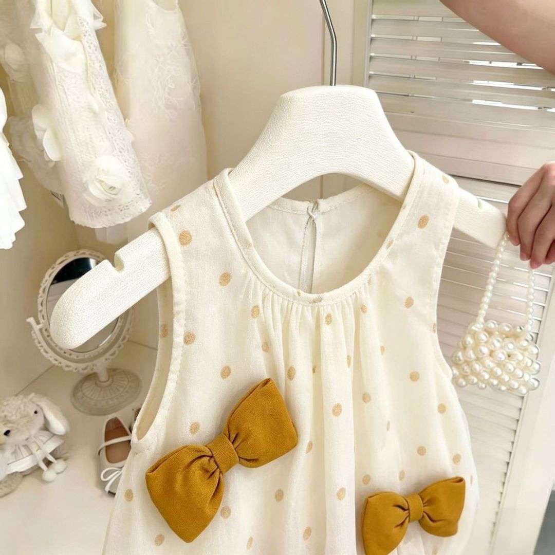 Dotted Charm Bowknot Princess Dress