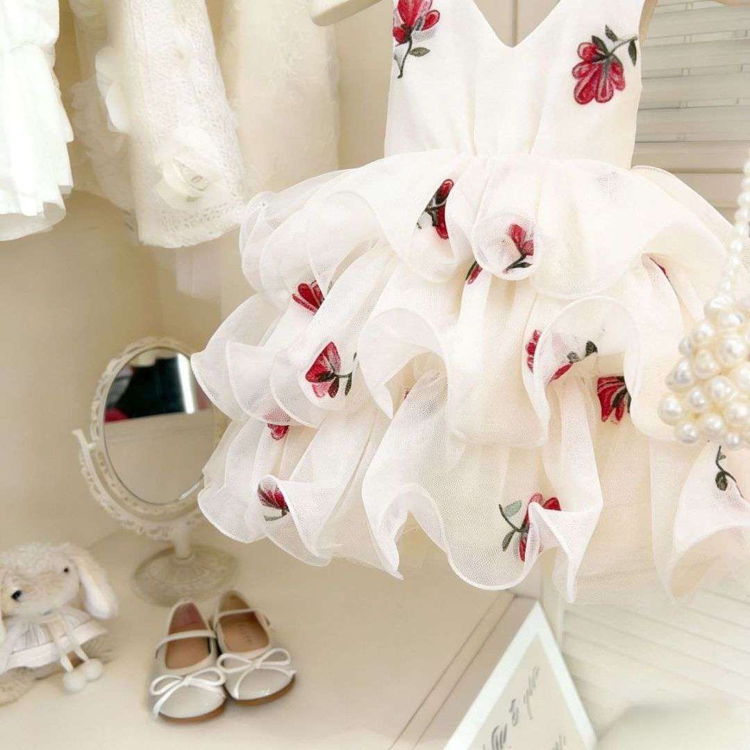 Scarlet Daisy Bloom Party Dress