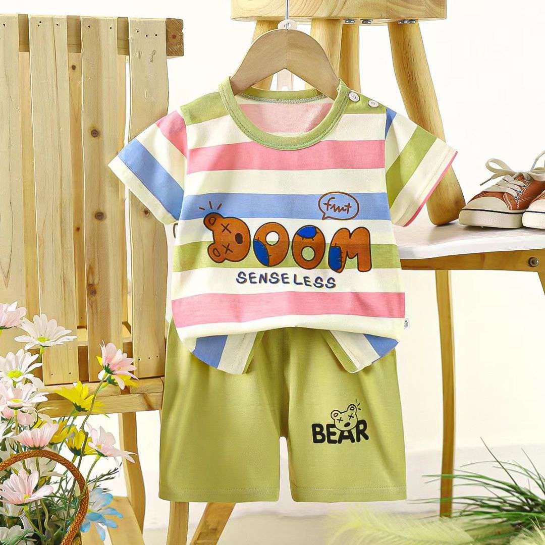 Bear Print Cotton Summer Set