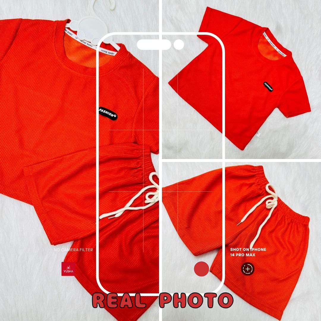 Orange Splash Cotton Summer Set