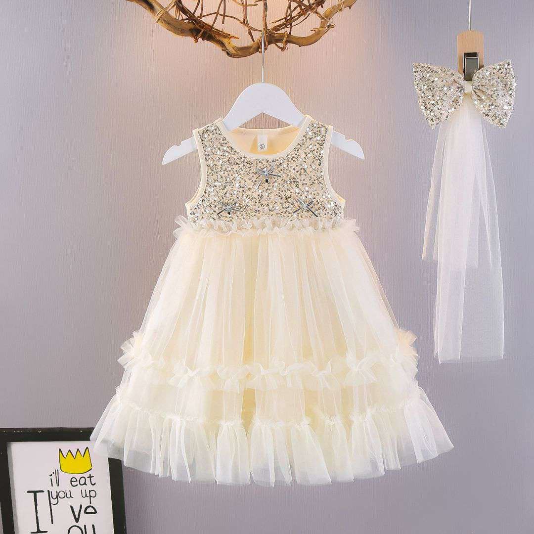 Golden Petal Princess Dress