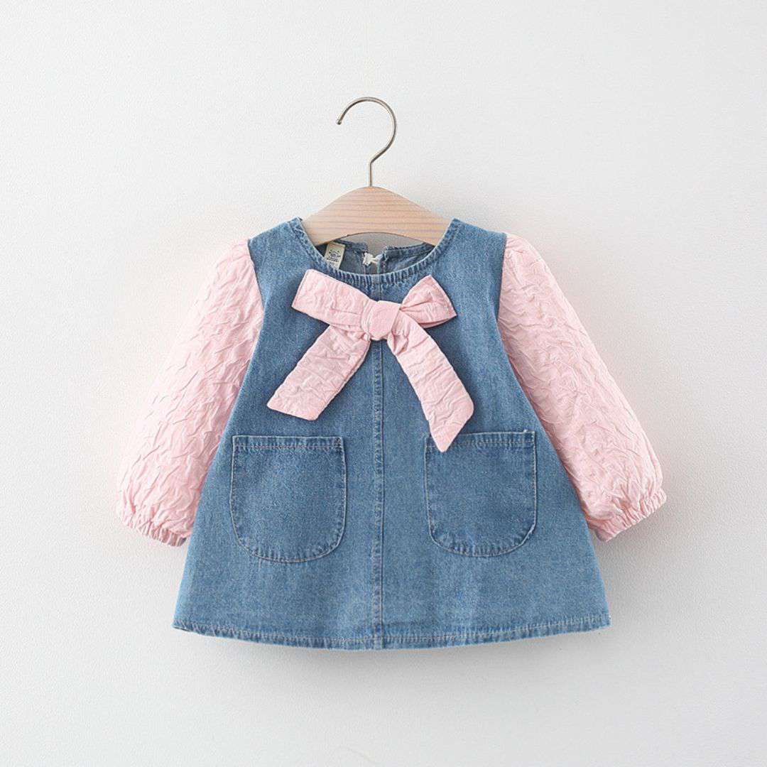 Sweet Girls Denim Bow Dress
