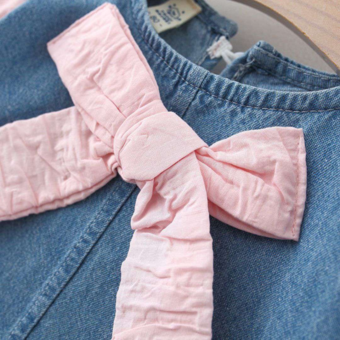 Sweet Girls Denim Bow Dress