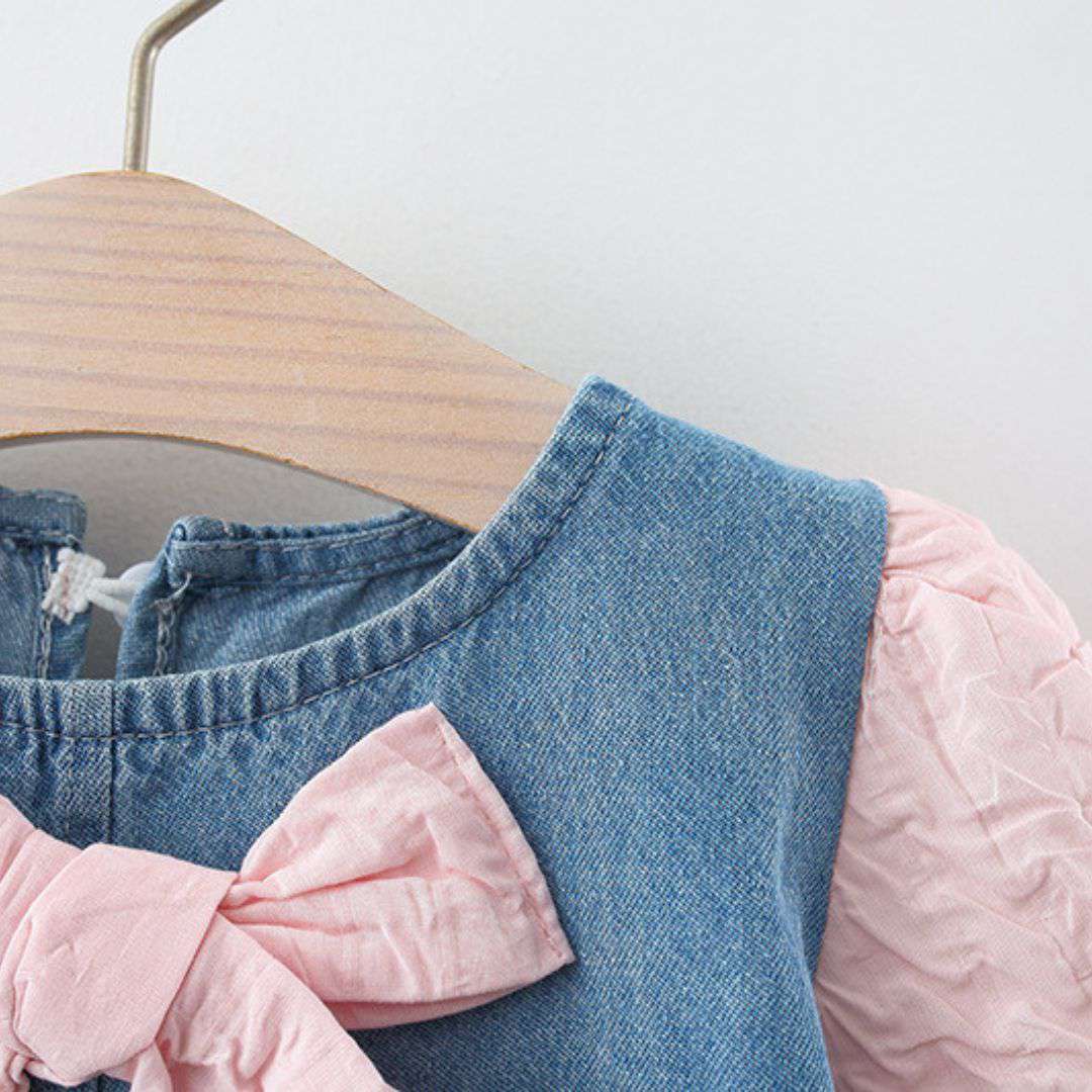 Sweet Girls Denim Bow Dress