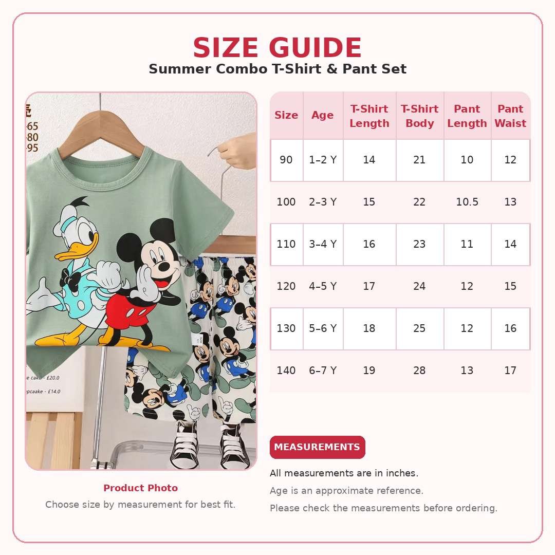 Mickey Summer Combo T-Shirt & Pant Set