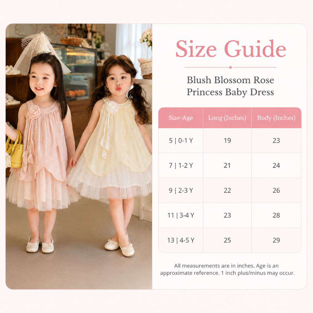 Blush Blossom Rose Princess Baby Dress