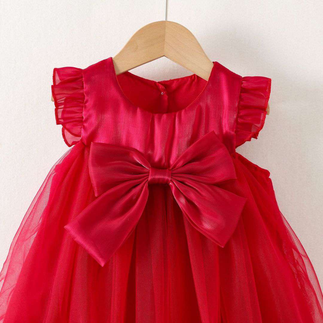 Luxury Flutter Sleeve Party Dress