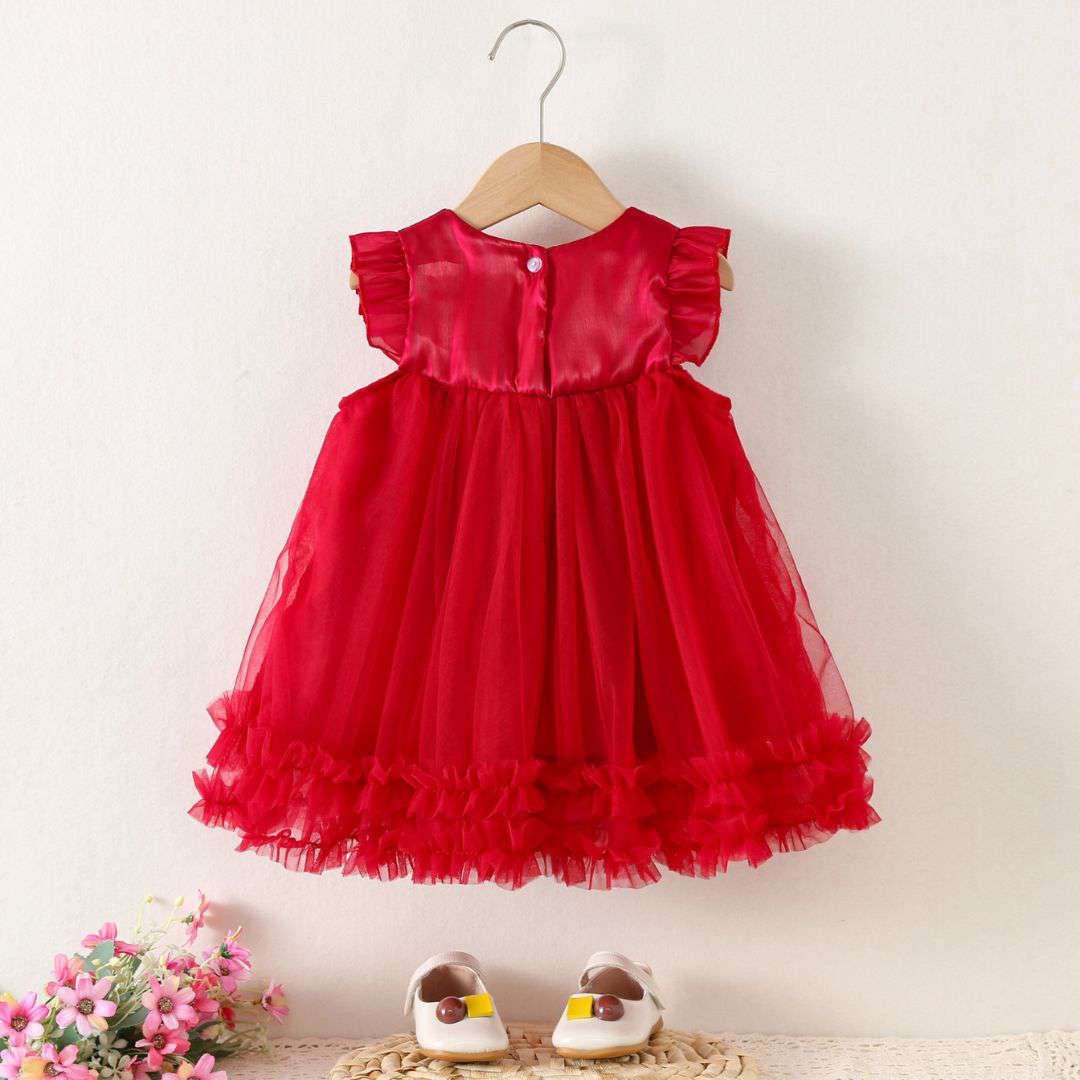 Luxury Flutter Sleeve Party Dress