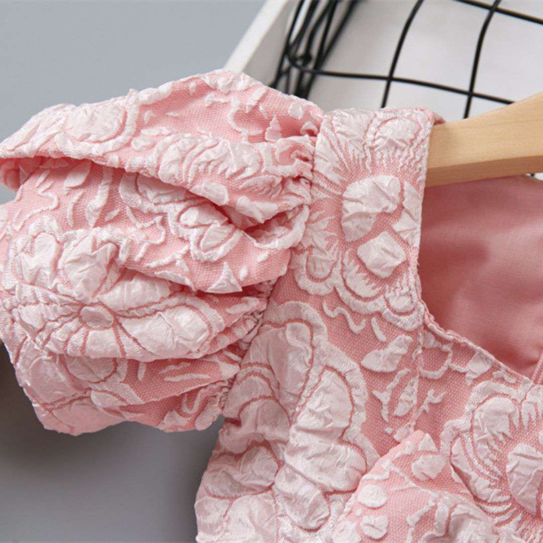 Ruby Red Floral Princess Dress