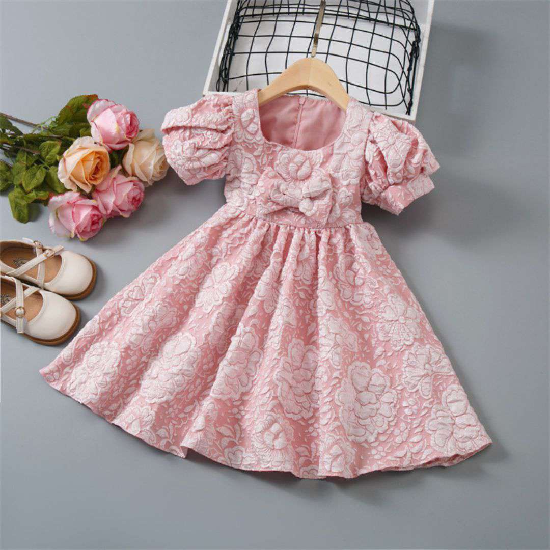 Ruby Red Floral Princess Dress