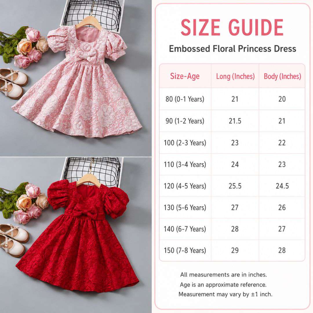 Ruby Red Floral Princess Dress