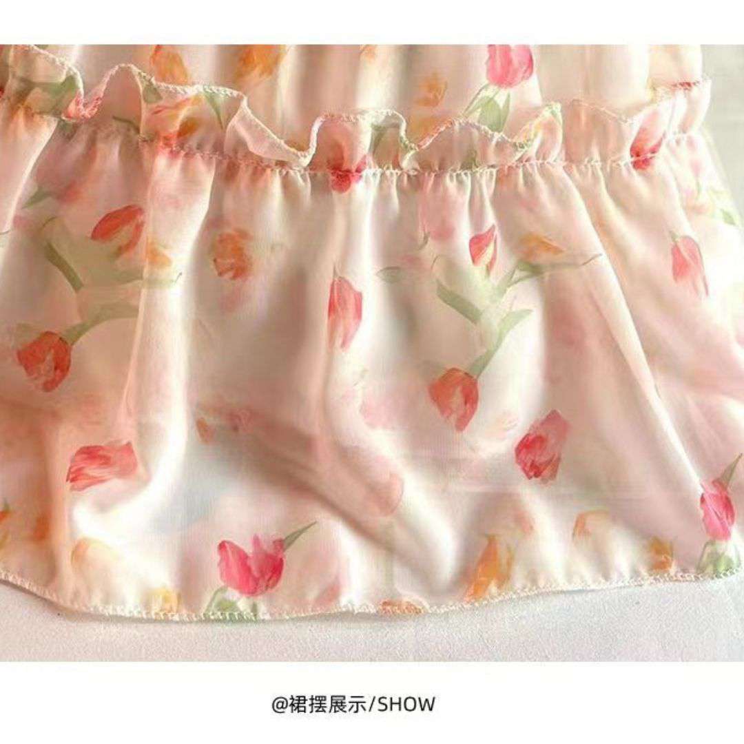 Elegant Floral Ruffle Party Baby Dress