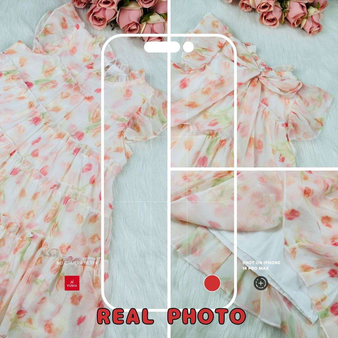 Elegant Floral Ruffle Party Baby Dress
