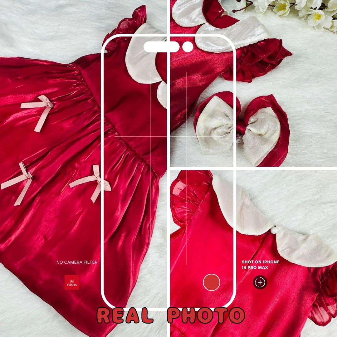 Cute Red Bow Party Baby Dress