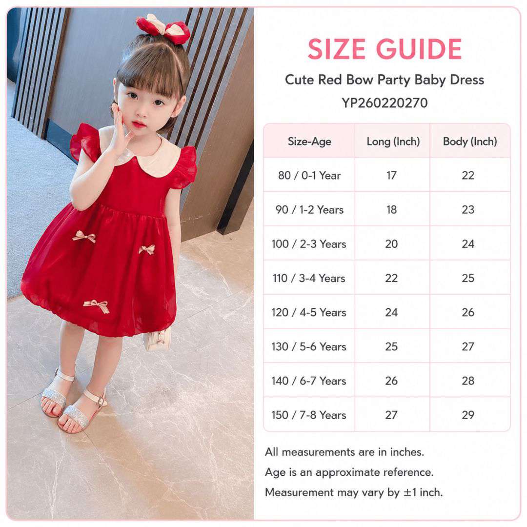 Cute Red Bow Party Baby Dress