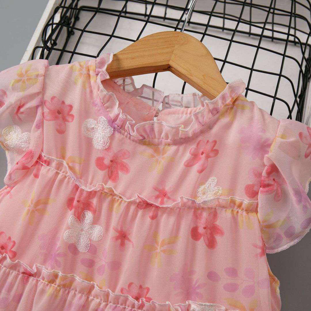 Pink Floral Party Dress