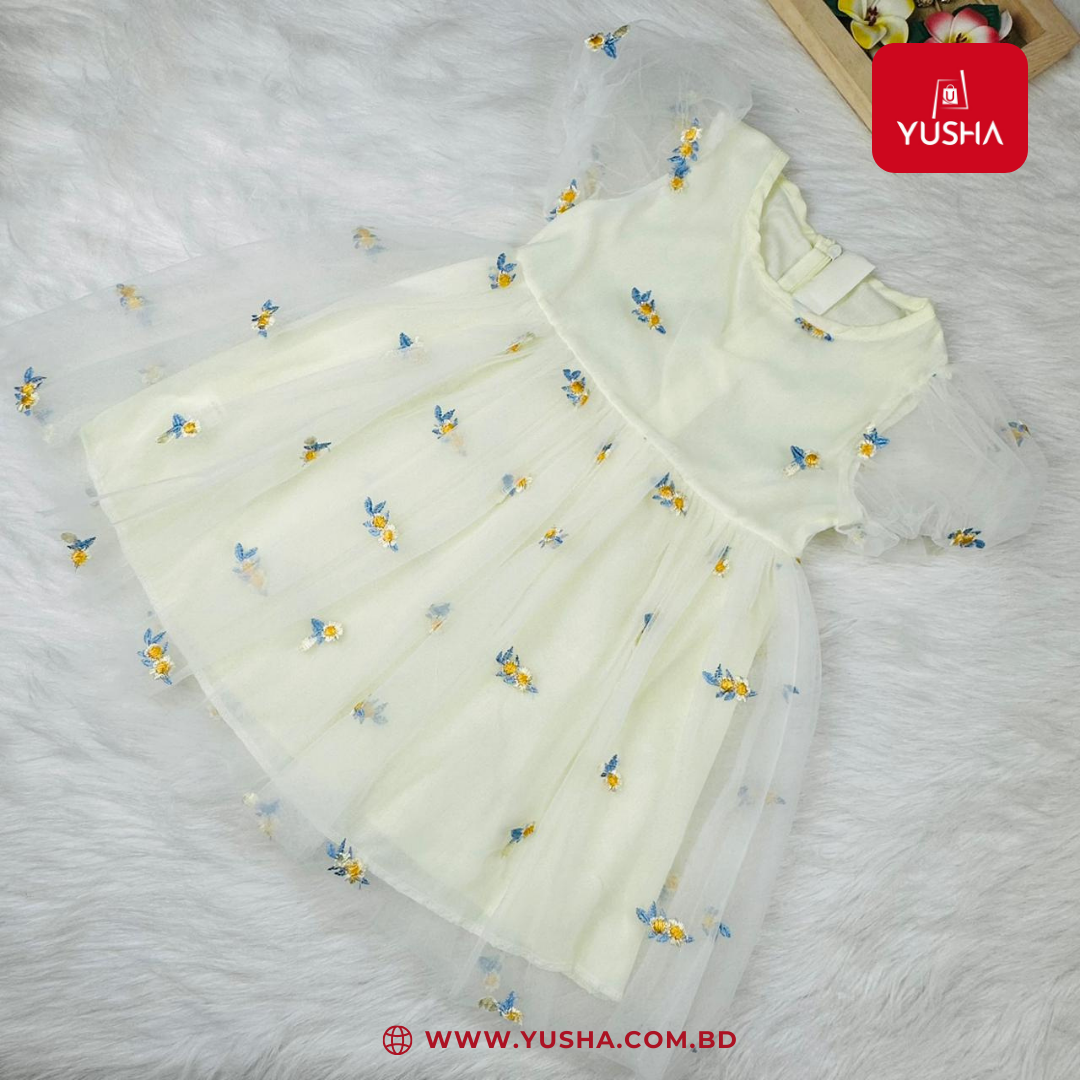 Daisy Embroidered Tulle Baby Princess Dress