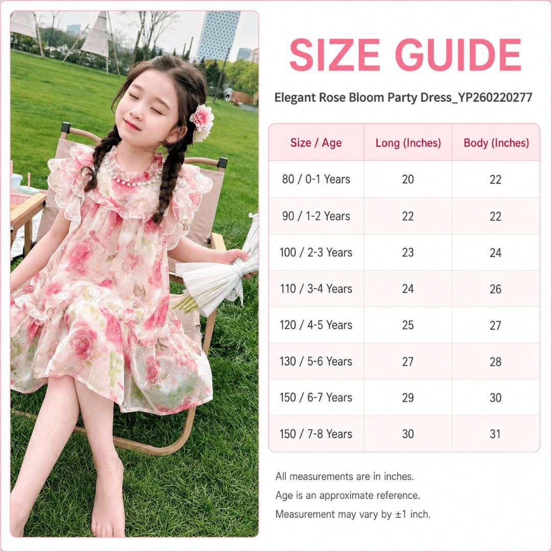 Elegant Rose Bloom Party Dress