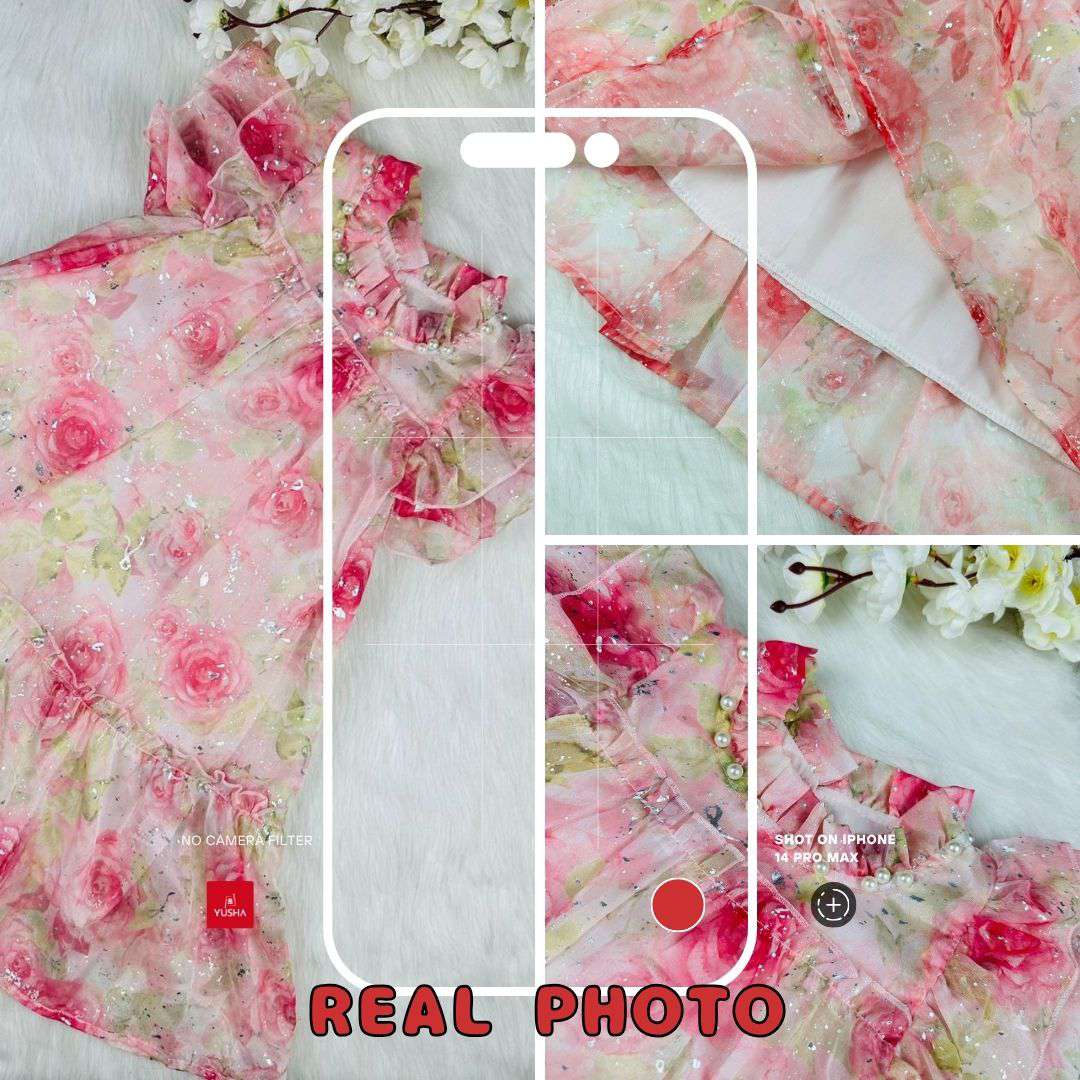Elegant Rose Bloom Party Dress
