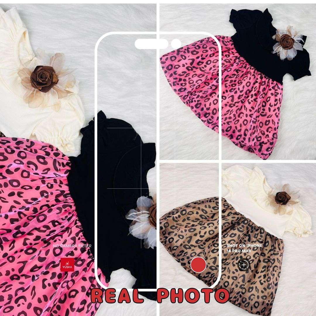 Leopard Flower Princess Dress